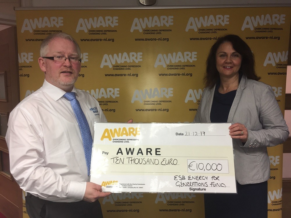 ESB donate &euro;10,000 to AWARE following staff challenge
