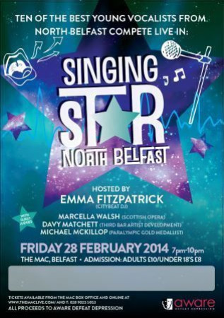 Singing Star North Belfast - 10 singers raising money for Aware Defeat Depression at The Mac, Belfast. Tickets available!