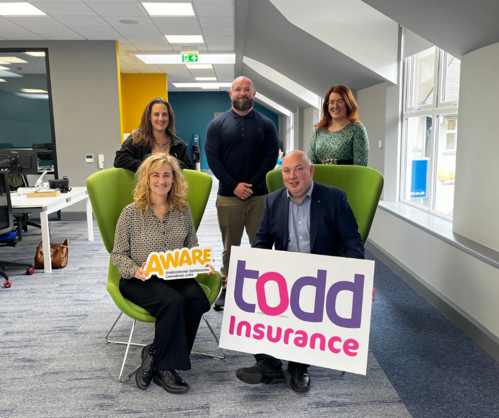 Todd Insurance and AWARE NI Forge Partnership to Champion Mental Health and Raise &pound;20,000  &nbsp;